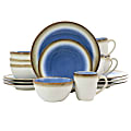 Gibson Elite Moonstruck 16-Piece Ceramic Dinnerware Set, Blue 1 thumbnail image