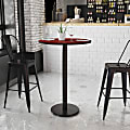 Flash Furniture Round Bar-Height Table, 43-3/16”H x 30”W x 30”D, Mahogany