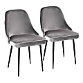 LumiSource Marcel Contemporary Dining Chairs, Black/Silver, Set Of 2 Chairs 1 thumbnail image