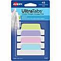 Avery® UltraTabs Repositionable Margin Tabs - Write-on Tab(s) - 1" Tab Height x 2.50" Tab Width - Assorted Pastel Tab(s) - 48 / Pack