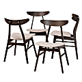 Baxton Studio 10465 Mid-Century Modern Dining Chairs, Beige, Set Of 4 Chairs