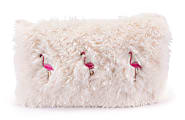 Zuo Modern Dancing Flamingos Pillow, Ivory/Pink