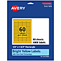 Avery® Print-To-The-Edge Labels With Sure Feed® Technology And Easy Peel®, 94204-BYP80, Rectangle, 1/2" x 1-3/4", Matte Bright Yellow, Pack of 4800 1 thumbnail image