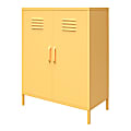 Ameriwood™ Home Cache 2-Door Metal Locker Storage Cabinet, 40”H x 31-1/2”W x 15-3/4”D, Yellow