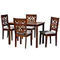 Baxton Studio Abigail Modern 5-Piece Dining Set, 29-3/16”H x 43-5/16”W x 27-9/16”D, Gray/Walnut Brown 1 thumbnail image