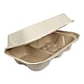 World Centric® Fiber Hinged Containers, 3”H x 9-1/4”W x 6-7/16”D, Natural, Pack Of 500 Containers