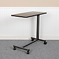 Flash Furniture Adjustable Overbed Table, 44-3/4”H x 30”W x 15”D, Oak/Silvervein