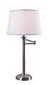 Kenroy Home Riverside Swing Arm Table Lamp, 29"H, Brushed Steel