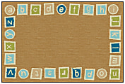 Carpets for Kids® KID$Value PLUS™ Alphabet Blocks Border Rug, 7'6" x 12' , Brown