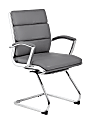 Boss Office Products Ergonomic Guest Chair, Gray/Chrome/Gray