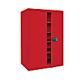 Sandusky® Keyless Electronic Storage Cabinet, 78"H x 46"W x 24"D, Red
