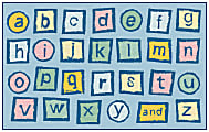 Carpets for Kids® KID$Value PLUS™ Alphabet Blocks Activity Rug, 7'6" x 12' , Light Blue