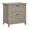 Bush Business Furniture Key West 20"D Lateral 2-Drawer File Cabinet, Washed Gray, Delivery