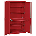 Sandusky® Pull-Out Tray Shelves Storage Cabinet, 66"H x 36"W x 24"D, Red