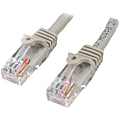 StarTech.com 15 ft Gray Snagless Cat5e UTP Patch Cable  - 15ft Cat5e Patch Cable - 15ft cat 5e patch cable - 15ft Cat5e Patch Cord - 15ft RJ45 Patch Cable - 15ft Snagless Patch Cable