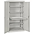Sandusky® Pull-Out Tray Shelves Storage Cabinet, 66"H x 36"W x 24"D, Dove Gray