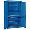 Sandusky® Pull-Out Tray Shelves Storage Cabinet, 66"H x 36"W x 24"D, Blue