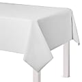 Amscan Flannel-Backed Vinyl Table Covers, 54” x 108”, Frosty White, Set Of 2 Covers
