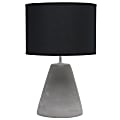 Simple Designs Pinnacle Concrete Table Lamp, 14-1/4"H, Black Shade/Gray Base