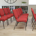 Flash Furniture HERCULES Series Stackable Church Chair, Red/Silvervein