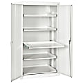 Sandusky® Pull-Out Tray Shelves Storage Cabinet, 66"H x 36"W x 24"D, Standard White