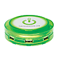 ChargeHub X7 7-Port USB Charger, Round, Edge Glow Green, CRGRD-X7-200