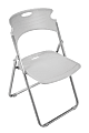 OFM Flexure Plastic Folding Chair, Dove Gray/Silver, Set Of 4