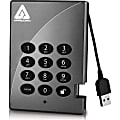 Apricorn Aegis Padlock 1TB Portable External Hard Drive, 8MB Cache, USB 2.0, A25-PL256-1000, Gray