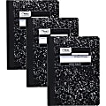 Mead® Composition Notebooks, 9 3/4" x 7 1/2", Wide Ruled, 100 Sheets, Black Marble, Pack Of 3 1 thumbnail image