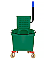 Alpine PVC Mop Bucket With Side Wringer, 36 Qt, 35"H x 15"W x 25"D, Green