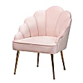 Baxton Studio 10400 Seashell Accent Chair, Light Pink