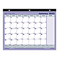 Brownline® Monthly Desk Pad Calendar, 11" x 8-1/2", Blue/White, January To December 2023, C181721