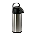 MegaChef 3 L Stainless-Steel Airpot Hot Water Dispenser for Coffee and Tea, 5 1/2" Handle, Silver/Black