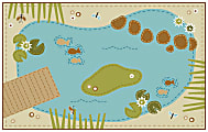 Carpets for Kids® KID$Value PLUS™ Tranquil Pond Activity Rug, 7'6" x 12' , Tan