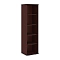 Bush Business Furniture 5 Shelf Narrow Bookcase, 66"H, Harvest Cherry, Premium Installation
