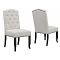 Glamour Home Aleeya Dining Chairs, Beige, Set Of 2 Chairs