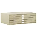 Sandusky® 5-Drawer Flat File, 16 1/8"H x 40 3/4"W x 28 3/8"D, Putty