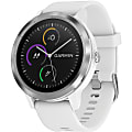 Garmin vivoactive 3 GPS Watch- White, Stainless - Glass Lens, Stainless Steel Bezel - Fiber Reinforced Polymer, Stainless Steel Case - Silicone Band