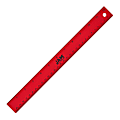 JAM Paper® Non-Skid Stainless-Steel Ruler, 12", Red