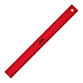JAM Paper® Non-Skid Stainless-Steel Ruler, 12", Red 1 thumbnail image