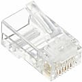 4XEM 100 Pack Cat5E RJ45 Modular Ethernet Plugs for Stranded or Solid CAT5E Cable - 100 Pack Modular RJ45 Ethernet ends for Cat5E stranded or solid CAT5E cable - 1 x RJ-45 Male - Gold-plated Contacts