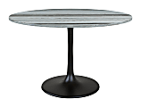 Zuo Modern Central City Marble And Aluminum Round Dining Table, 29-15/16”H x 47-1/4”W x 47-1/4”D, Gray/Black