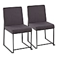 LumiSource High-Back Fuji Dining Chairs, Charcoal/Black, Set Of 2 Chairs