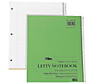 TOPS Lefty Kraft College Ruled Notebook - 80 Sheets - Spiral - 9" x 11" - Assorted Paper - Perforated - 1Each