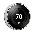 Google™ Nest Programmable Learning Thermostat With Temperature Sensor, 3rd Generation, Polished Steel