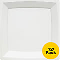 Milan Classicware 9-2/5" Square Dinner Plates - Disposable - White - Plastic Body - 12 / Pack 1 thumbnail image