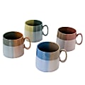 Gibson Home Glasgow 4-Piece Fine Ceramic Cup Set, 19.5 Oz, Multicolor