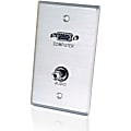 C2G VGA and 3.5mm Audio Pass Through Single Gang Wall Plate - Brushed Aluminum - 1-gang - HD-15 VGA, Mini-phone Stereo Audio Line Out" 1 thumbnail image