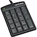 Manhattan USB Numeric Keypad with 18 Full-size keys - Asynchronous number lock function operates independently of computer keypad for faster numeric data entry