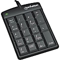 Manhattan 19-Key Wired Numeric Keypad, Black, 176354